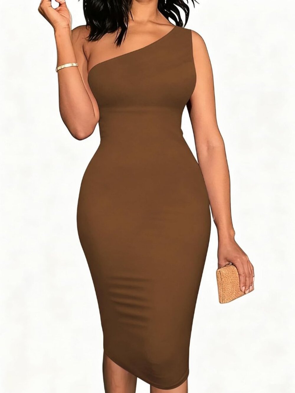 Women Sexy Midi Dress Bodycon Casual Sleeveless Basic Ruched Tank Summer Club - Picture 1 of 2